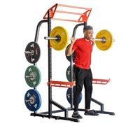 Sunny Health and Fitness Unisex's Zone Half Rack Heavy Duty Performance Power Cage with 1000 LB Weight Capacity - SF-XF9933, Black, One Size