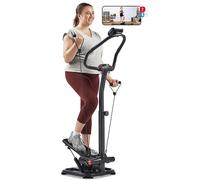 Sunny Health & Fitness 2-in-1 Power Stepper with Resistant Bands & Handlebar, Low-Impact Cardio, Height Adjustable, 330 LB Max & SunnyFit® App Enhanced Bluetooth Connectivity SF-S021055