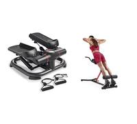 Sunny Health & Fitness 2-in-1 Premium Power Stepper with Resistance Bands + Unisex's Station-SF-BH620062 Hyperextension Roman Chair with Dip Station