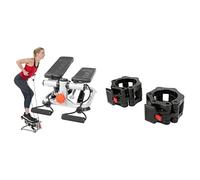 Sunny Health & Fitness Advanced Mini Home Steppers with Resistance Bands - SF-S0978 + Locking Collar Clamps with Quick Release for Olympic Barbells for Pro Training