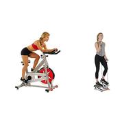 Sunny Health & Fitness Advanced Twist Stepper Machine with Resistance Bands - SF-S0979 + Indoor Studio Cycle Pro Exercise Bike with 18 KG Flywheel and Chain Drive