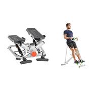 Sunny Health & Fitness Advanced Twist Stepper Machine with Resistance Bands - SF-S0979 + Row-N-Ride Assist Trainer for Body Cardio Workout with Adjustable Resistance, Upright