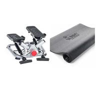 Sunny Health & Fitness Advanced Twist Stepper Machine with Resistance Bands - SF-S0979 + Sunny Health and Fitness Equipment Mat -Extra Small - NO. 074-XS