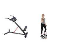 Sunny Health & Fitness Advanced Twist Stepper Machine with Resistance Bands - SF-S0979 + Unisex's Station-SF-BH620062 Hyperextension Roman Chair with Dip Station