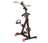 Sunny Health & Fitness Dual Function Under Desk Pedal Exerciser, 4-in-1 Exercise Bike with Adjustable Design,Arm/Leg Cycle for Senior for Home Physiotherapy,Portable Indoor Cardio Mini Bike Black