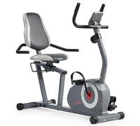 Sunny Health & Fitness Essentials Series Magnetic Smart Recumbent Bike with Exclusive SunnyFit® App Enhanced Bluetooth Connectivity