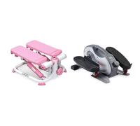 Sunny Health & Fitness Exercise Stepping Machine, Portable Mini Stair Stepper for Home or Office Workouts + Smart Portable Fully Assembled Magnetic Under Desk Elliptical Peddler