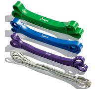 Sunny Health & Fitness Natural Latex Resistance Bands Combo Set, 2 - 43 kg for Strength Training, Squat Rack, Power Cage, Home Gym, Stretching, Physiotherapy