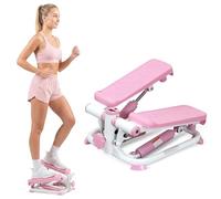 Sunny Health and Fitness Exercise Stepping Machine, Portable Mini Stair Stepper for Home, Desk or Office Workouts (Pink) - P2000