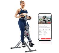 Sunny Health & Fitness Row-N-Ride PRO, Full Body Combo Squat Machine w/Optional Resistance Band, Easy Setup Ab Workout Exercise Equipment for Home, Whole Body Cardio,SunnyFit App Connection