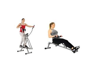 Sunny Health & Fitness SF-E902 Air Walk Trainer Elliptical Machine Glider w/LCD Monitor, 220 LB Max Weight and 76.2 CM Stride