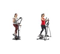 Sunny Health & Fitness Smart 2-in-1 Power Stepper with Resistant Bands & Handlebar + Stepping Elliptical Machine, w/Ultra- Quiet Magnetic, Low Impact, Cardio Equipment