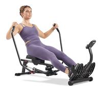 Sunny Health & Fitness Smart Compact Full Motion Rowing Machine, Full-Body Workout, Low-Impact, Extra-Long Rail, 350 LB Weight Capacity - SF-RW5639SMART