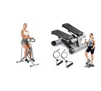 Sunny Health & Fitness Squat Assist Upright Row-N-Ride Rowing Machine, Horse Riding Machine - NO.077S and Mini Stepper Machine, Stair Stepper Exercise Equipment - NO. 012-S