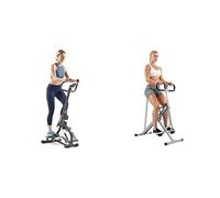 Sunny Health & Fitness Stair Stepper w/Handlebar, Extended Step Range Machine + Upright Row-N-Ride Rowing Machine, Horse Riding Machine for Home Gym Use