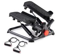 Sunny Health & Fitness Twist Stepper Machine, Mini Exercise Stepper for Home Use, Thigh Squat Cardio Workout Equipment, Stair Srepper with Resistance Bands Smart Bluethooth Free SunnyFit App Connect