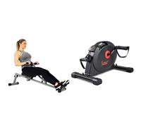 Sunny Health & Fitness Under Desk Dual Function Smart Mini Arm & Leg Pedal Exerciser Cycle Bikes + 35.5 cm Threaded ChroSF-RW1205 12 Adjustab,12 Adjustable Resistance Rowing Machine Rower