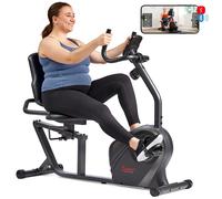 SUNNY HEALTH Smart Bluetooth Recumbent Exercise Bike - Grey, Black,Silver/Grey