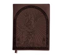 Sunny Lark St. Christopher Leather Journal | Refillable Leather Journal for Women & Men | Travel Journal with St. Christopher