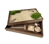 Sunny Lark Wooden Stackable Zen Garden | Desert Luxe Sand with Rake & Accessories | Minimalist Decor Gift for Relaxation