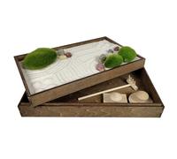 Sunny Lark Wooden Stackable Zen Garden | White Sand with Rake & Accessories | Minimalist Decor Gift for Relaxation