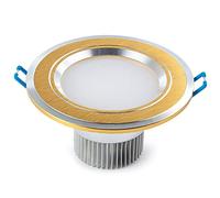 Sunny Lingt 2.5 inch Downlight Recessed Ceiling Accent Lighting Fixture, 5W 250Lm Fire Rated Led Spotlight Indoor Bedroom Kitchen Island Office Decoration - Brushed Brass Finish, JYLSSKUK, Gold, Wh