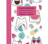 Sunny Paws Kawaii Summer Cat Composition Notebook: A Cute Kawaii Writing Book for School, Notes & Ideas, 150 pages 7.5 x 9.25 Wide Ruled Paper