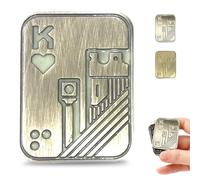 Sunny Power Metal Poker Fidget Toys Adults, Novelty Gag Metal Poker Push Card EDC Fidget Slider, Portable Stress Relief Toy, Magnetic Slider Anxiety Reducer Hand Spinners Gift for Men and Women
