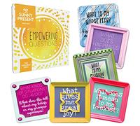 Sunny Present Empowering Questions Cards Age 3+ - 52 Self Care Cards for self-reflection, journaling, meditation and therapy
