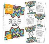 Sunny Present Stress Less Cards - 50 Inspirational Mindfulness & Meditation Exercises to Relieve Feelings of Stress and Anxiety