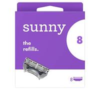 Sunny Razor Blades Women, Pack of 8 Razor Blade Refills with Lubricated Strip, 100% Recyclable