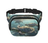 Sunny Sea Turtle Fanny Packs For Women Men Cross Body Bag Waterproof Belt Bag With Adjustable Strap Fashion Waist Packs For Workout Running Travelling
