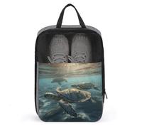 Sunny Sea Turtle Shoe Bags Foldable Breathable Portable Shoe Puches Organizer Stylish Expandable Packing Travel Shoes Bags for Sneakers Gym Luggage Closet