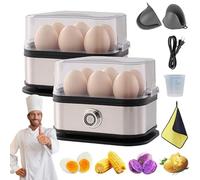 Sunny Side Up Egg Maker, 2026 Upgrade The Sunny Side Master Egg Cooker, Stainless Steel Electric Rapid Eggs Cooker with Auto Shut-Off, 6 Egg Capacity, Soft, Medium, Hard Boiled, Poacher (2 set)