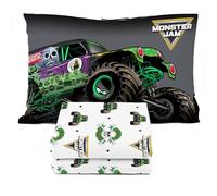 Sunny Side Up Monster Jam Grave Digger Twin Sheet Set - 3 Piece Kids Bedding Set Includes Pillow Cover - Super Soft Microfiber Sheets