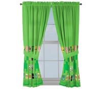Sunny Side Up Window Curtains for Kids Bedroom 4-Piece Drape Set with 2 Tiebacks, Green - Minecraft, 42" W x 63" L (Pack of 2)