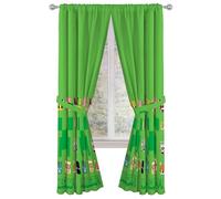 Sunny Side Up Window Curtains for Kids Bedroom 4-Piece Drape Set with 2 Tiebacks, Green - Minecraft, 42" W x 84" L (Pack of 2)