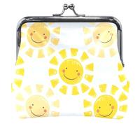 Sunny Smile Personalized Yellow Leather Wallet for Women Girls with Kiss Lock and Coin Changing Card, Sunny Smile Yellow, UNITALLA, Sunny Smile Yellow, UNITALLA, Classic, Sunny Smile Yellow, UNITALLA