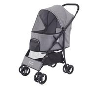 Sunny Sonny Foldable Jogger Pet Stroller with Weather Cover, Storage Basket, Pet Carrier for S/M Dogs, Cats up to 15kg (Grey)