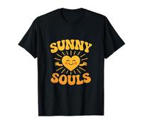 Sunny Souls Retro Bubble Sun Beach Squad Design T-Shirt