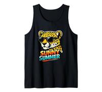 Sunny Summer Cheetah with Sunglasses Graphic Tank Top