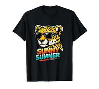 Sunny Summer Cheetah with Sunglasses Graphic Value Graphic T-Shirt, Men, Black, M