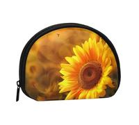 Sunny Sunflower Butterfly Printed Coin Purse for Women Cute Small Change Wallet Mini Coin Purses Pouch with Zipper