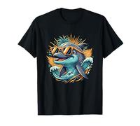 Sunny Surf Dolphin with Sunglasses Summer Wave T-Shirt