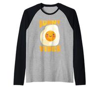 Sunny Vibes Cute Egg Face Summer Raglan Baseball Tee