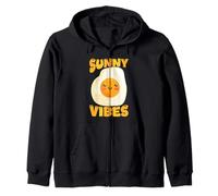 Sunny Vibes Cute Egg Face Summer Zip Hoodie