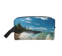 Sunny Wave Beach Printed Makeup Bag Travel Portable Cosmetic Bag Large Capacity Makeup Case Toiletry Handbag Organiser for Women