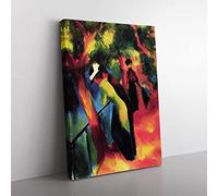 Sunny Way By August Macke Classic Painting Canvas Wall Art Print Ready to Hang, Framed Picture for Living Room Bedroom Home Office Décor, 76x50 cm (30x20 Inch)