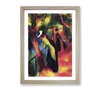 Sunny Way By August Macke Classic Painting Framed Wall Art Print, Ready to Hang Picture for Living Room Bedroom Home Office Décor, Oak A2 (64 x 46 cm)