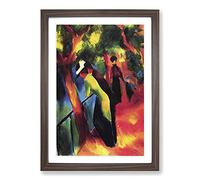 Sunny Way by August Macke Framed Print | A2 Walnut Framed Wall Art | Ready to Hang | Modern Nature Picture | Living Room Bedroom Lounge Office